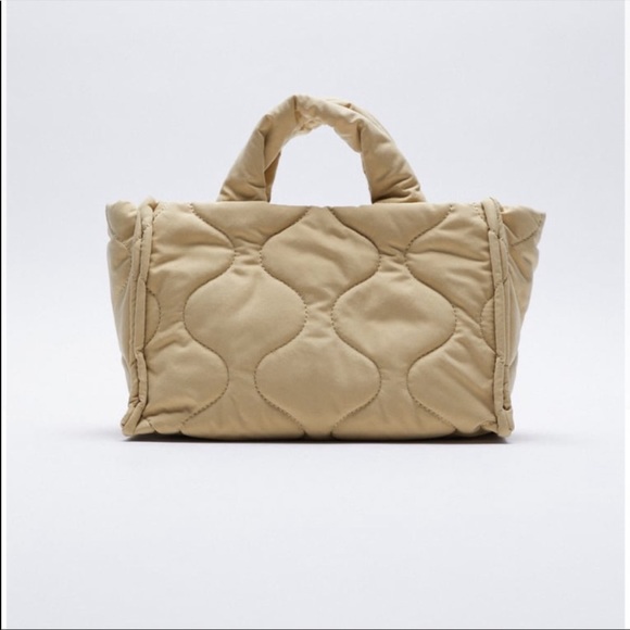 Zara Quilted Shopper Bag Sand - Picture 2 of 15
